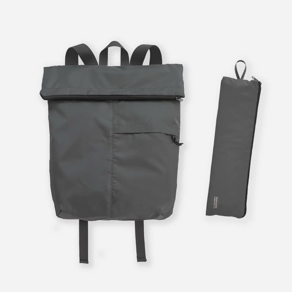 BRAND NEW Flip & Tumble Fold-Up Recycled Backpack- Dark Grey